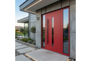 Rote Aluminium-Haustür