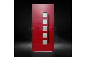 rote Aluminiumtüren