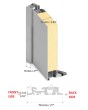 LIM M12 double - Doppelflügeltür aus Aluminium mit Goldstruktur aus gefrästem Metall