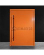 Orangefarbene glatte Aluminium-Drehflügeltür