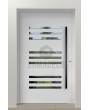 PIVOT C24 – Aluminium-Drehtür mit vertikalen Fenstern