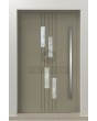 PIVOT C25 – Aluminium-Drehtür mit vier Fenstern