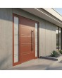 LIM C6 – rotes Aluminium mit Glaselementen links und rechts