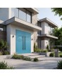 Doppelflügelige Haustür aus massivem blauem Aluminium