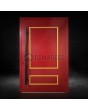 rote, klassisch gestaltete, traditionelle Aluminiumtür