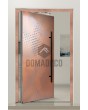 PIVOT M17 - Aluminium-Drehflügeltür mit Kupfertextur aus gefrästem Metall