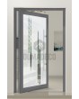 PIVOT Glass S10 - Aluminium mattierte Drehtür mit transparentem Dekor