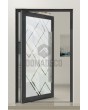 PIVOT Glass S15 - Aluminium-Drehflügeltür mattiert mit transparentem Dekor