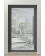 PIVOT Glass S20 – Aluminium-Drehtür mit mattierter Oberfläche und transparentem Motiv