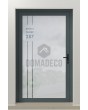 LIM Glass S23 – Aluminium-Haustür Milch mit transparenter Adresse