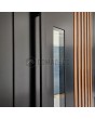 LIM RAIL4 double - Aluminium-Doppeltür mit vertikalen Lamellen und Fenster