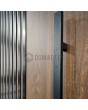 LIM RAIL6 - Aluminium-Haustür mit schwarzen Vertikal-Lamellen aus Aluminiumprofilen