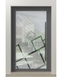 PIVOT Glass S14 - Aluminium-Drehflügeltür mattiert mit transparentem Dekor