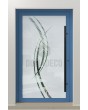 PIVOT Glass S2 - Aluminium mattierte Drehtür mit zwei transparenten Streifen