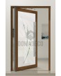PIVOT Glass S19 - Aluminium mattierte Drehtür mit transparentem Motiv