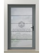 PIVOT Glass S4 - Aluminium mattierte Drehtür mit vier transparenten Streifen