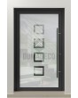 PIVOT Glass S2 - Aluminium mattierte Drehtür mit zwei transparenten Streifen