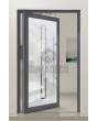 PIVOT Glass S2 - Aluminium mattierte Drehtür mit zwei transparenten Streifen