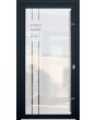 LIM Glass S23 – Aluminium-Haustür Milch mit transparenter Adresse