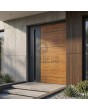 Atntracite Aluminium-Haustür mit Holzdekor