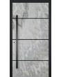 LIM V42 - Aluminium-Eingangstür mit weißer Steintextur