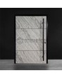 Aluminium-Haustür mit weißer Felsensteinstruktur