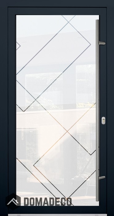 LIM Glass S15 - hochwertige mattierte Haustür mit transparentem Dekor