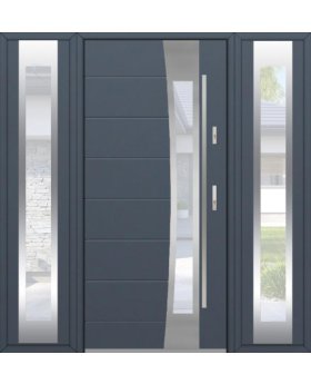 Fargo 37 T - Haustüren Simply Edelstahl mit zwei Seitenteilen