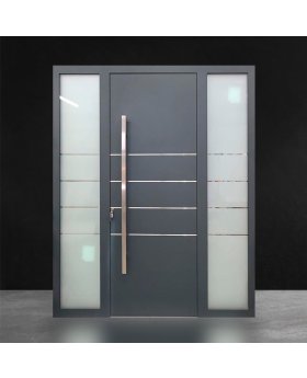 Antrhracite Aluminium LIM Flügeltür mit linkem und rechtem Seitenlicht