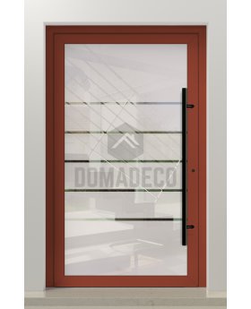 LIM Glass S5 - mattierte Haupttür mit fünf transparenten Streifen