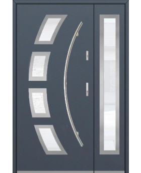Fargo 21A DB - Haustüren Simply Edelstahl mit Seitenteil