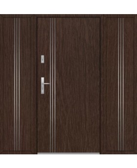 Fargo 32A T - Haustüren Simply Edelstahl mit zwei Seitenteilen