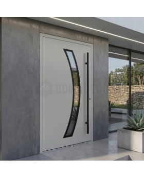 moderne Tür aus silbernem Aluminium
