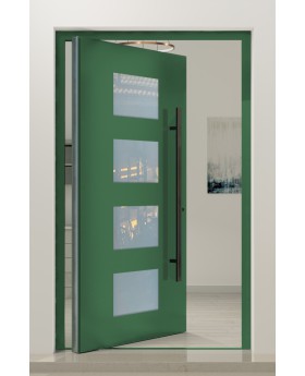 PIVOT C2 – Aluminium-Drehtür mit vier Glasscheiben
