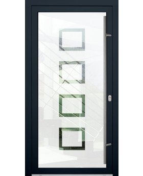 LIM Glass S8 - sandfarbene Haustür mit transparentem Dekor