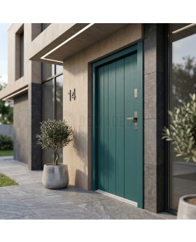 Moderne Haustür in Grün