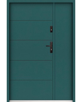 Sta Henson Uno – moderne Stahl-Haustür mit Sprossen und Seitenteil
