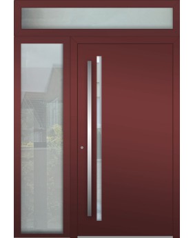 Aluminium-Flügeltür LIM mit linkem und oberem Seitenfenster (Ansicht von außen)
