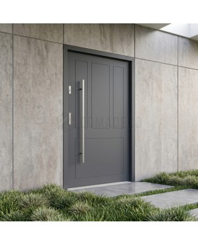 moderne Haustür aus Stahl in Anthrazit