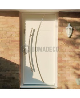 White stainless steel single front door