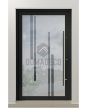 PIVOT Glass S10 - Aluminium mattierte Drehtür mit transparentem Dekor