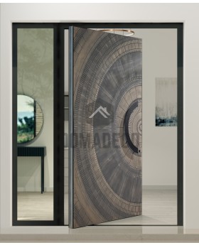 Drehflügeltür mit linkem Seitenfenster (Ansicht von außen) 