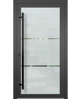 LIM Glass S - mattierte Haustür mit transparentem Motiv