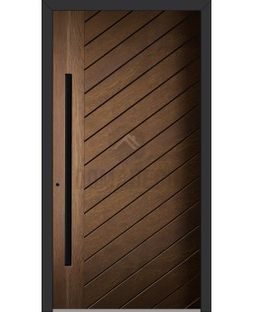 LIM V11 – Aluminium-Haustür mit sublimiertem Holzfurnier