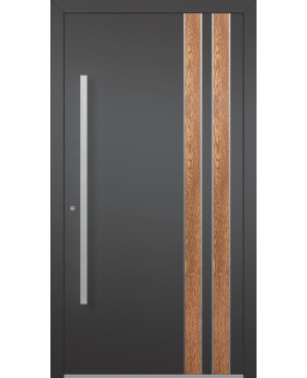 LIM V28 - Aluminium-Eingangstür mit Holzdekor