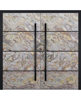 LIM V46 double - Aluminium-Doppel-Haustür mit Sandstein