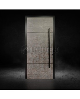 Eingangstür aus Aluminium mit Quarzsinterbeschichtung