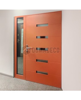 Orangefarbene moderne Aluminium-Haustür