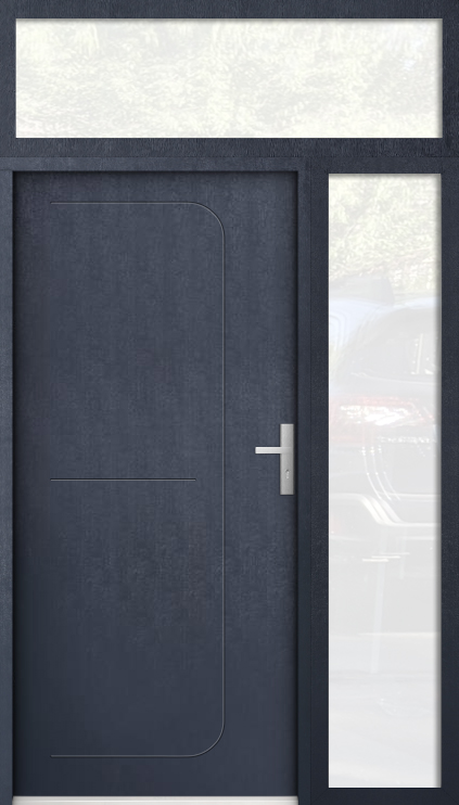 kundenspezifische Konfiguration - STA Tür mit rechtem Seitenteil und Oberlicht (Ansicht von außen)